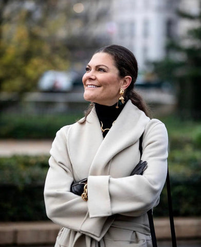 Crown Pricess Victoria of Sweden wearing Statement Black gloves by Handsome Stockholm