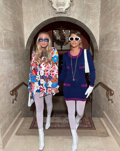 Sofia Richie wearing wearing white leather gloves by Handsome Stockholm. Styled by Jill Jacobs Studio. 