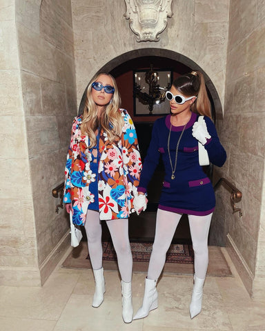 Sofia Richie wearing wearing white leather gloves by Handsome Stockholm. Styled by Jill Jacobs Studio. 