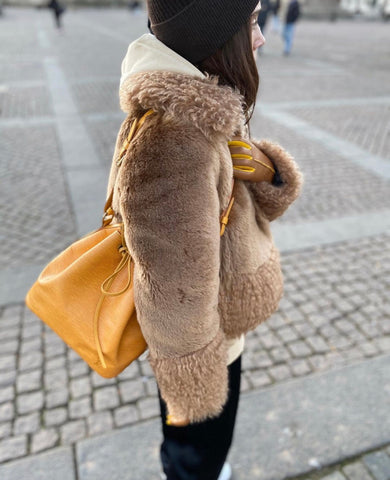 Tina Lundin wearing Statement Camel by Handsome Stockholm